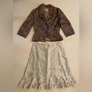 Anthropologie Odille Skirt & Elevenses Jacket